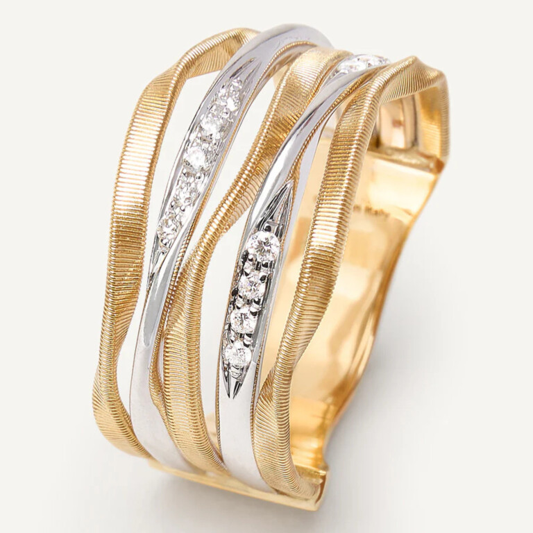 Marco Bicego Marrakech Onde ring geel/wit goud met diamant - AG349-B - #3 Marco Bicego Marrakech Onde ring geel/wit goud met diamant - AG349-B - #3
