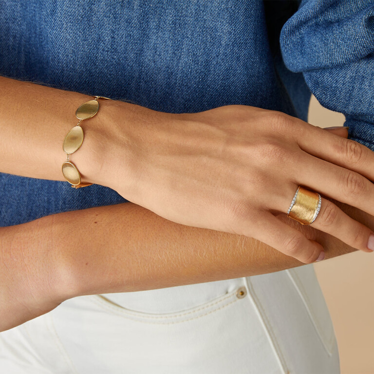 Marco Bicego Lunaria ring geel/wit goud met diamant - AB551-B - #4 Marco Bicego Lunaria ring geel/wit goud met diamant - AB551-B - #4