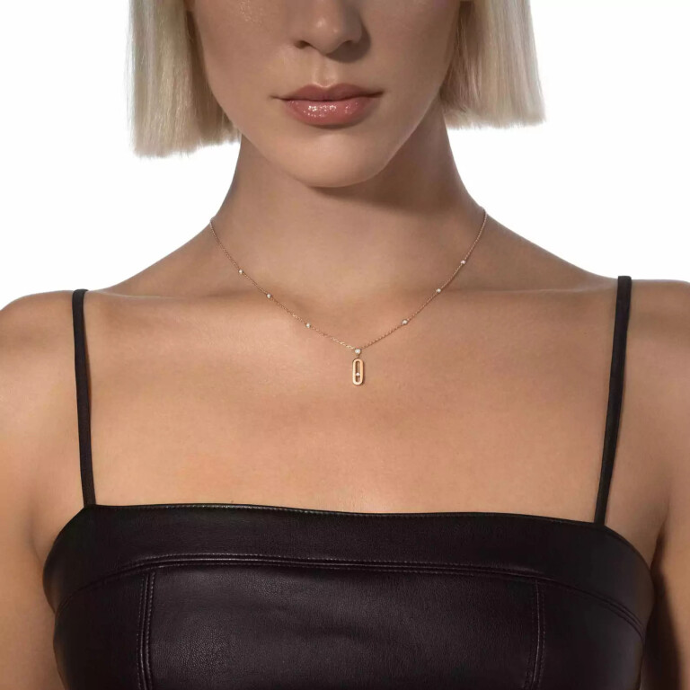 Messika Move Uno collier met hanger roodgoud met diamant - 10111-PG - #3 Messika Move Uno collier met hanger roodgoud met diamant - 10111-PG - #3