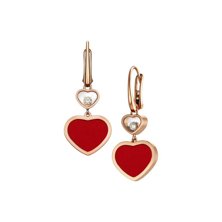 Chopard Happy Diamonds Happy Hearts oorhangers roodgoud met diamant - 837482-5810 - #3 Chopard Happy Diamonds Happy Hearts oorhangers roodgoud met diamant - 837482-5810 - #3