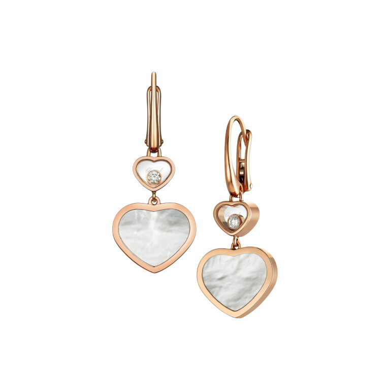 Chopard Happy Diamonds Happy Hearts oorhangers roodgoud met diamant - 837482-5310 - #2 Chopard Happy Diamonds Happy Hearts oorhangers roodgoud met diamant - 837482-5310 - #2