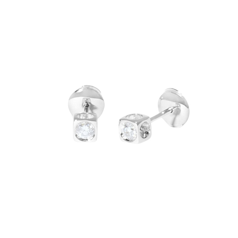 dinh van Le Cube Diamant oorknoppen witgoud met diamant - 808113 - #3 dinh van Le Cube Diamant oorknoppen witgoud met diamant - 808113 - #3