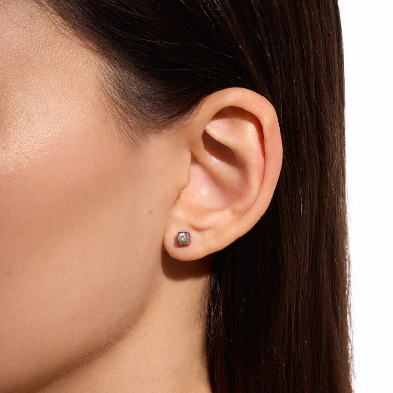 dinh van Le Cube Diamant oorknoppen witgoud met diamant - 808113 - #4 dinh van Le Cube Diamant oorknoppen witgoud met diamant - 808113 - #4