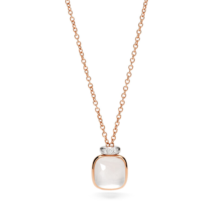 Pomellato Nudo collier met hanger rosé/wit goud met diamant - PCC5020 O6WHR DBQLT - #3 Pomellato Nudo collier met hanger rosé/wit goud met diamant - PCC5020 O6WHR DBQLT - #3