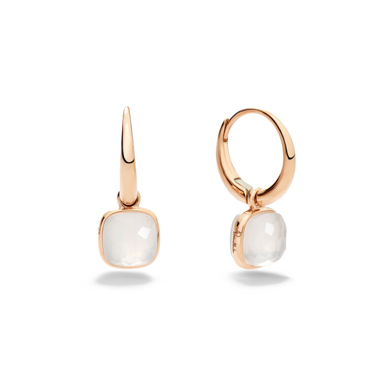 Pomellato Nudo oorhangers rosé/wit goud met Kwarts - POC5020 O7000 00QLT - #2 Pomellato Nudo oorhangers rosé/wit goud met Kwarts - POC5020 O7000 00QLT - #2