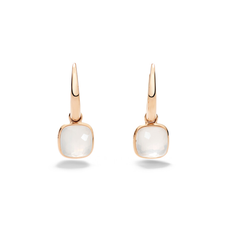 Pomellato Nudo oorhangers rosé/wit goud met Kwarts - POC5020 O7000 00QLT - #3 Pomellato Nudo oorhangers rosé/wit goud met Kwarts - POC5020 O7000 00QLT - #3