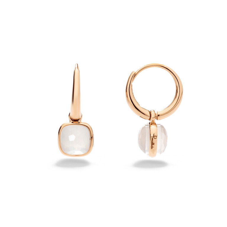 Pomellato Nudo oorhangers rosé/wit goud met Kwarts - POC5020 O7000 00QLT - #4 Pomellato Nudo oorhangers rosé/wit goud met Kwarts - POC5020 O7000 00QLT - #4