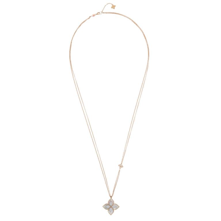 Roberto Coin Princess Flower collier met hanger rosé/wit goud met diamant - ADV888CL1838_852 - #2 Roberto Coin Princess Flower collier met hanger rosé/wit goud met diamant - ADV888CL1838_852 - #2
