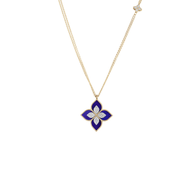 Roberto Coin Princess Flower collier met hanger rosé/wit goud met diamant - ADV888CL1838_854 - #2 Roberto Coin Princess Flower collier met hanger rosé/wit goud met diamant - ADV888CL1838_854 - #2