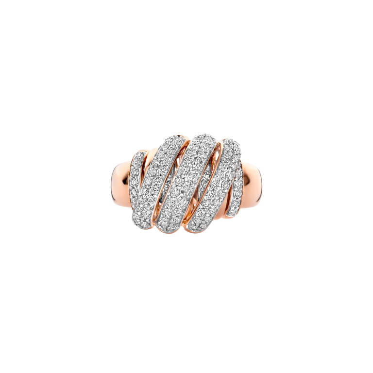 Tirisi Jewelry Amsterdam Swirl ring geel/wit goud met diamant - TR9809D(2T) - #2 Tirisi Jewelry Amsterdam Swirl ring geel/wit goud met diamant - TR9809D(2T) - #2