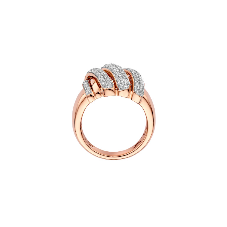 Tirisi Jewelry Amsterdam Swirl ring geel/wit goud met diamant - TR9809D(2T) - #3 Tirisi Jewelry Amsterdam Swirl ring geel/wit goud met diamant - TR9809D(2T) - #3