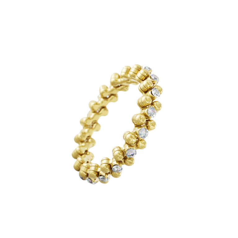 Serafino Consoli Brevetto Classic flexibele ring geelgoud met diamant - RMS3M4YGWD - #2 Serafino Consoli Brevetto Classic flexibele ring geelgoud met diamant - RMS3M4YGWD - #2