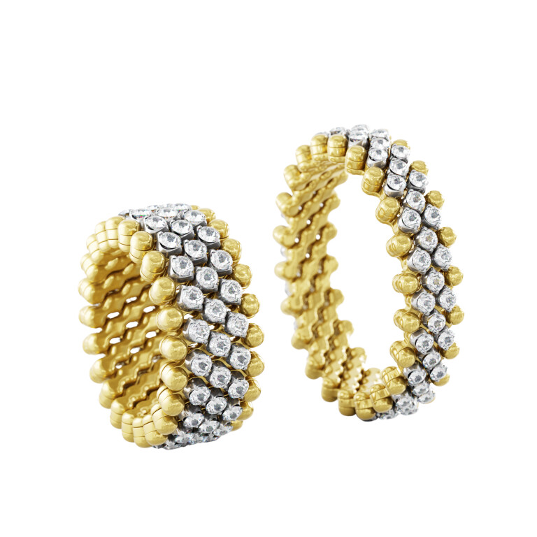 Serafino Consoli Brevetto Classic flexibele ring geel/wit goud met diamant - RMS5M2YWGWD - #3 Serafino Consoli Brevetto Classic flexibele ring geel/wit goud met diamant - RMS5M2YWGWD - #3