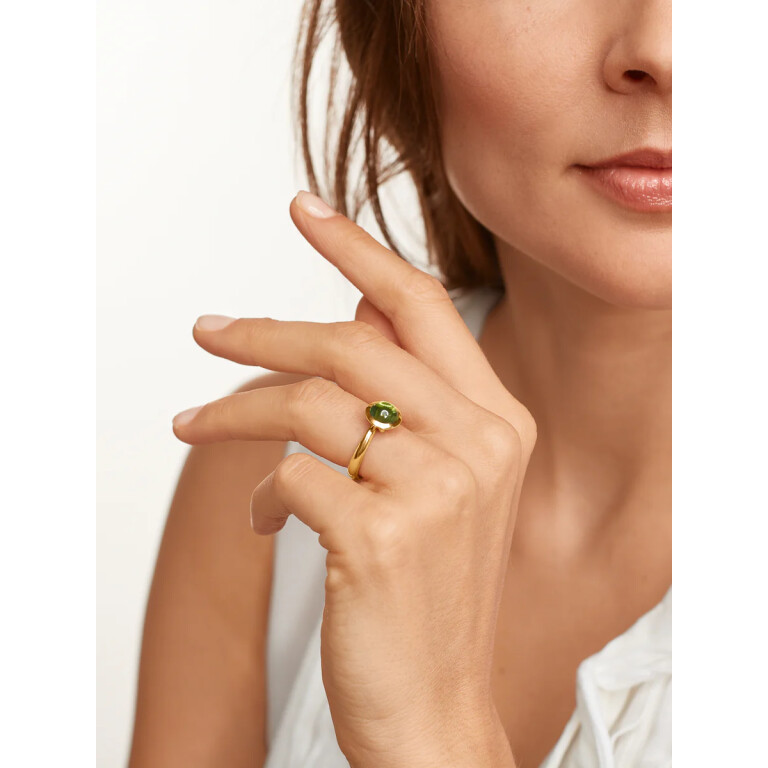 Tamara Comolli Bouton ring geelgoud met Peridoot - R-BOU-s-Per-yg - #8 Tamara Comolli Bouton ring geelgoud met Peridoot - R-BOU-s-Per-yg - #8