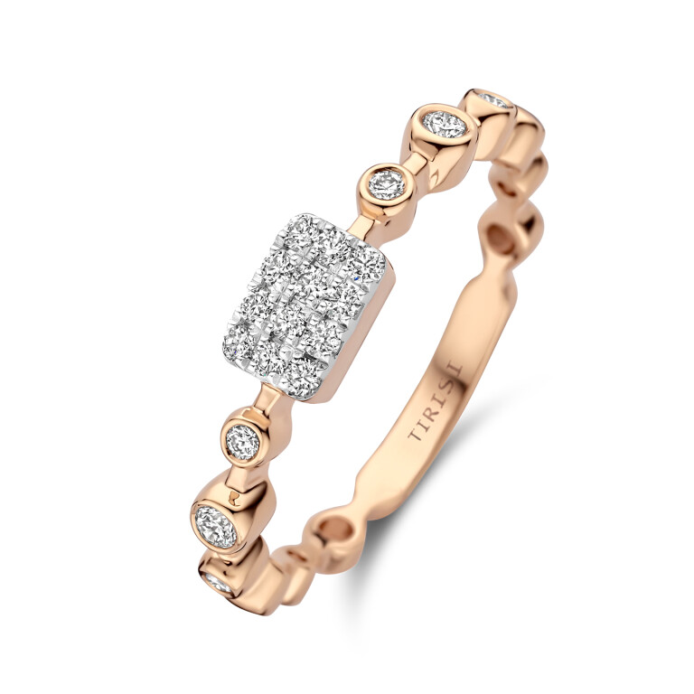 Tirisi Jewelry Venice Exclusive ring roodgoud met diamant - TR9805D(2P) - #5 Tirisi Jewelry Venice Exclusive ring roodgoud met diamant - TR9805D(2P) - #5