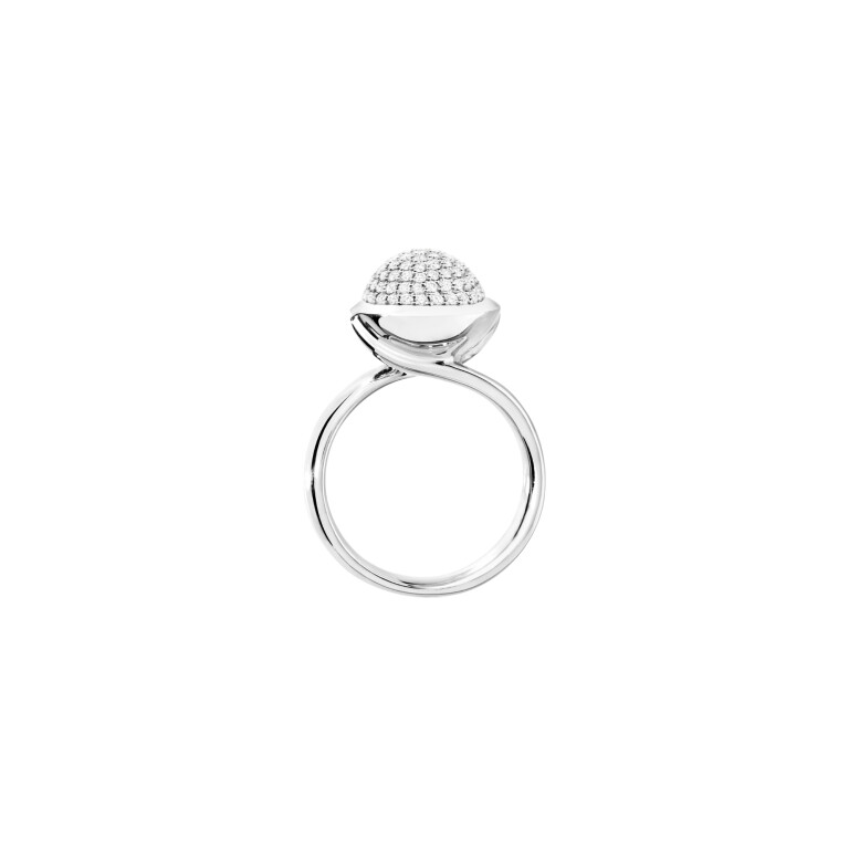 Tamara Comolli Bouton ring witgoud met diamant - R-BOU-l-p-wg - #3 Tamara Comolli Bouton ring witgoud met diamant - R-BOU-l-p-wg - #3