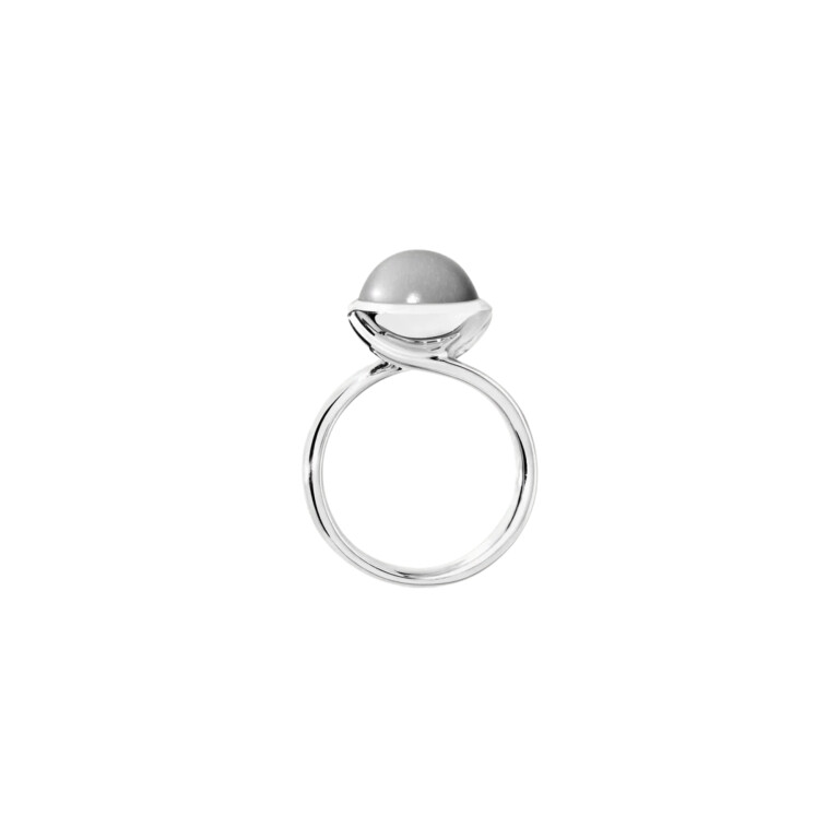 Tamara Comolli Bouton ring witgoud met Maansteen - R-BOU-l-MoGr-wg - #3 Tamara Comolli Bouton ring witgoud met Maansteen - R-BOU-l-MoGr-wg - #3