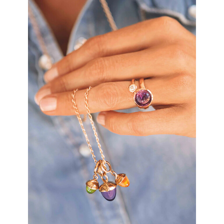 Tamara Comolli Mikado hanger roodgoud met Amethist - P-MB-Am-rg - #3 Tamara Comolli Mikado hanger roodgoud met Amethist - P-MB-Am-rg - #3