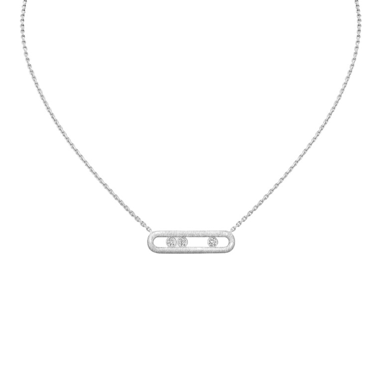 Messika Move Classic Ciselé collier met hanger witgoud met diamant - 14667-WG - #1 Messika Move Classic Ciselé collier met hanger witgoud met diamant - 14667-WG - #1