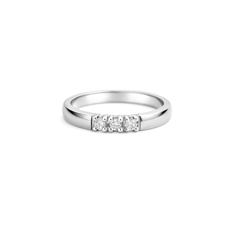 witgoud alliance ring met diamant Schaap en Citroen Diamonds - #4 witgoud alliance ring met diamant Schaap en Citroen Diamonds - #4