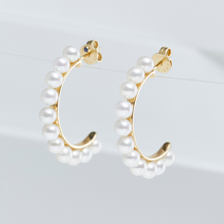 Yana Nesper New Basics parel oorhangers geelgoud - NB16 - #5 Yana Nesper New Basics parel oorhangers geelgoud - NB16 - #5