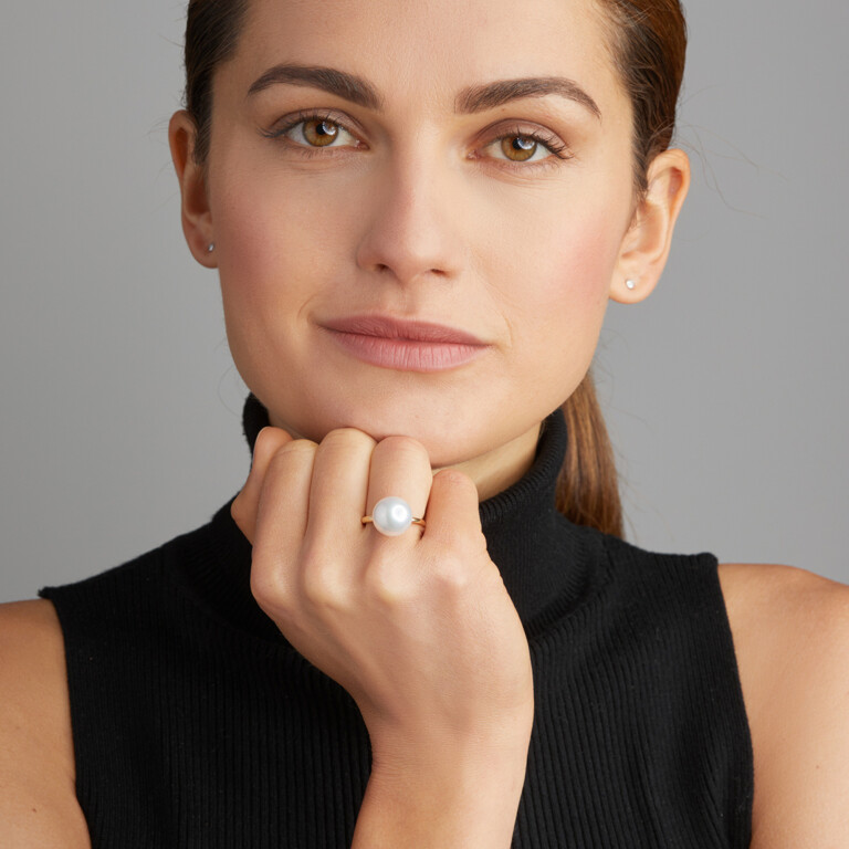 Yana Nesper Bubbles parel ring geelgoud met Parel - FC117-7 - #2 Yana Nesper Bubbles parel ring geelgoud met Parel - FC117-7 - #2