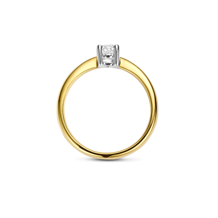 geel/wit goud solitair ring met diamant Schaap en Citroen Diamonds - #3 geel/wit goud solitair ring met diamant Schaap en Citroen Diamonds - #3