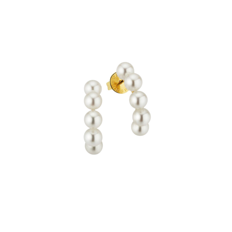 Yana Nesper New Basics parel oorhangers geelgoud - NB8 - #3 Yana Nesper New Basics parel oorhangers geelgoud - NB8 - #3