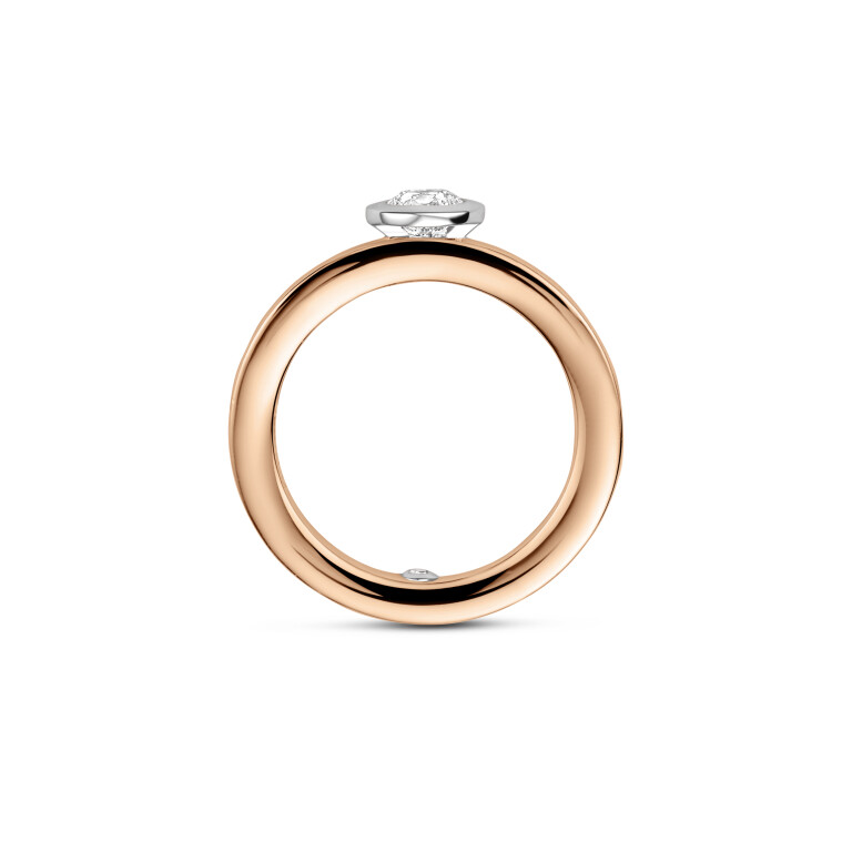 rosé/wit goud solitair ring met diamant Schaap en Citroen Diamonds - #4 rosé/wit goud solitair ring met diamant Schaap en Citroen Diamonds - #4