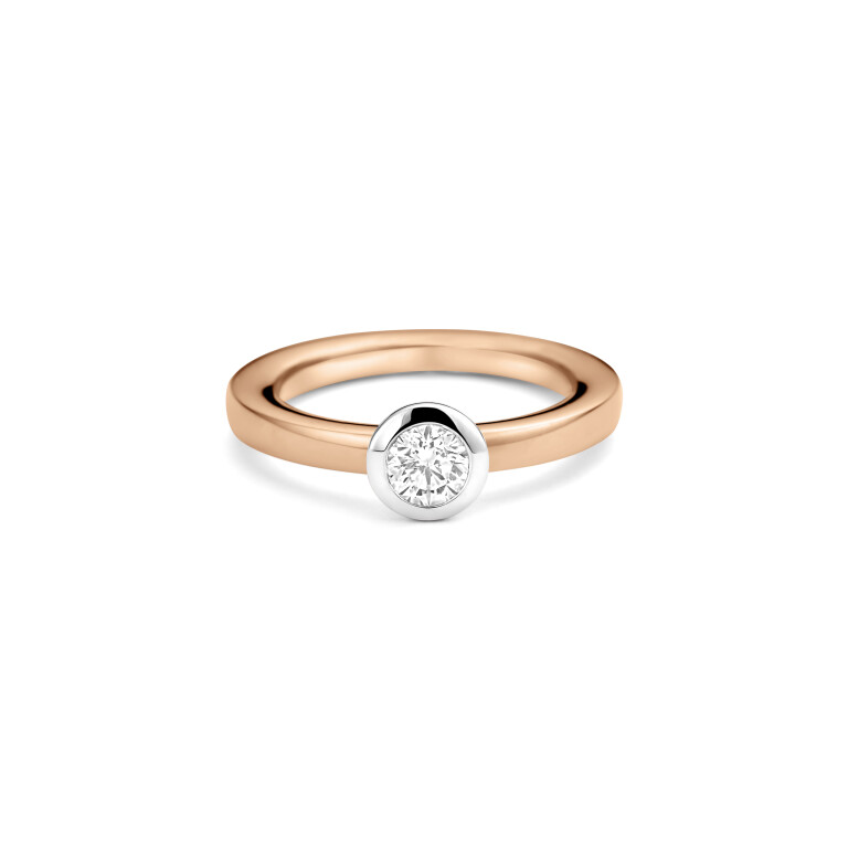 rosé/wit goud solitair ring met diamant Schaap en Citroen Diamonds - #5 rosé/wit goud solitair ring met diamant Schaap en Citroen Diamonds - #5