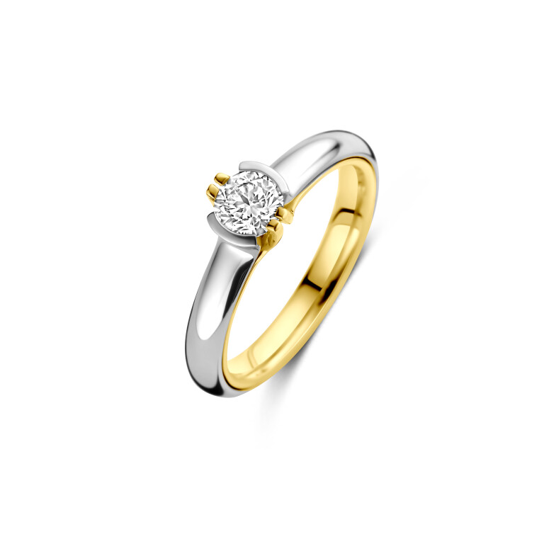goud/platina solitair ring met diamant SC Highlights Diamonds - #4 goud/platina solitair ring met diamant SC Highlights Diamonds - #4