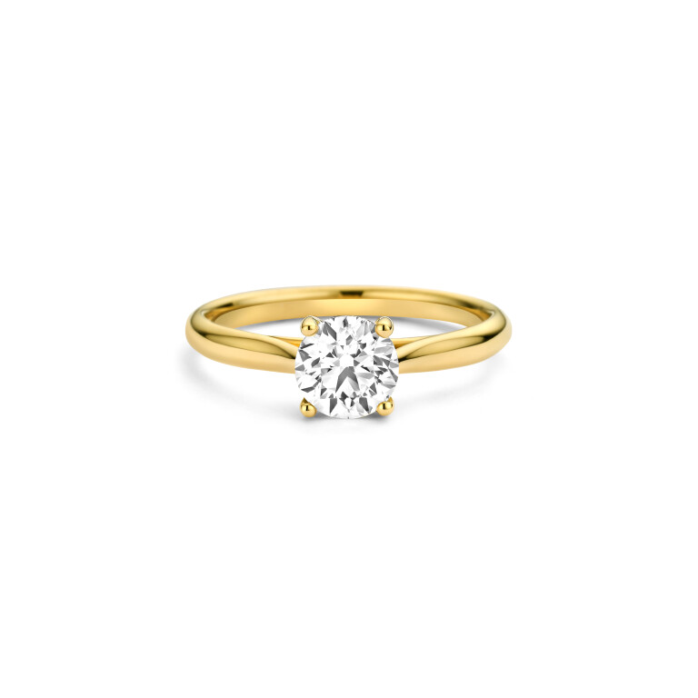 geelgoud solitair ring met diamant SC Highlights Diamonds - #5 geelgoud solitair ring met diamant SC Highlights Diamonds - #5