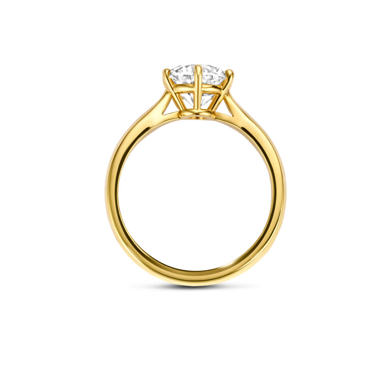 geelgoud solitair ring met diamant SC Highlights Diamonds - #5 geelgoud solitair ring met diamant SC Highlights Diamonds - #5