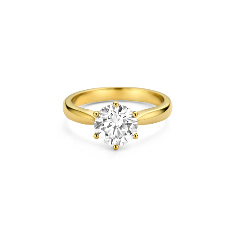 geelgoud solitair ring met diamant SC Highlights Diamonds - #3 geelgoud solitair ring met diamant SC Highlights Diamonds - #3