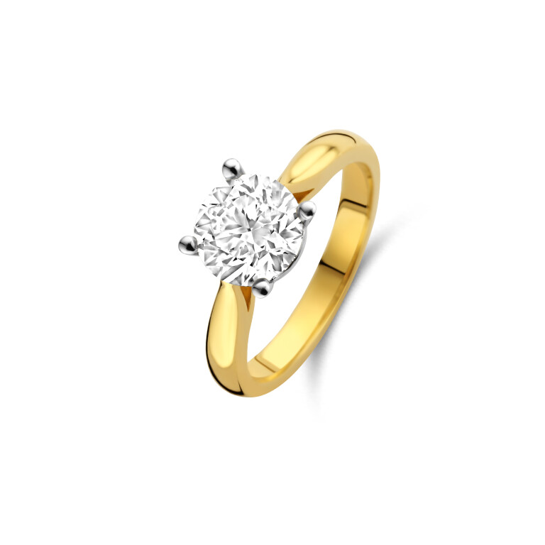 geel/wit goud solitair ring met diamant SC Highlights Diamonds - #2 geel/wit goud solitair ring met diamant SC Highlights Diamonds - #2