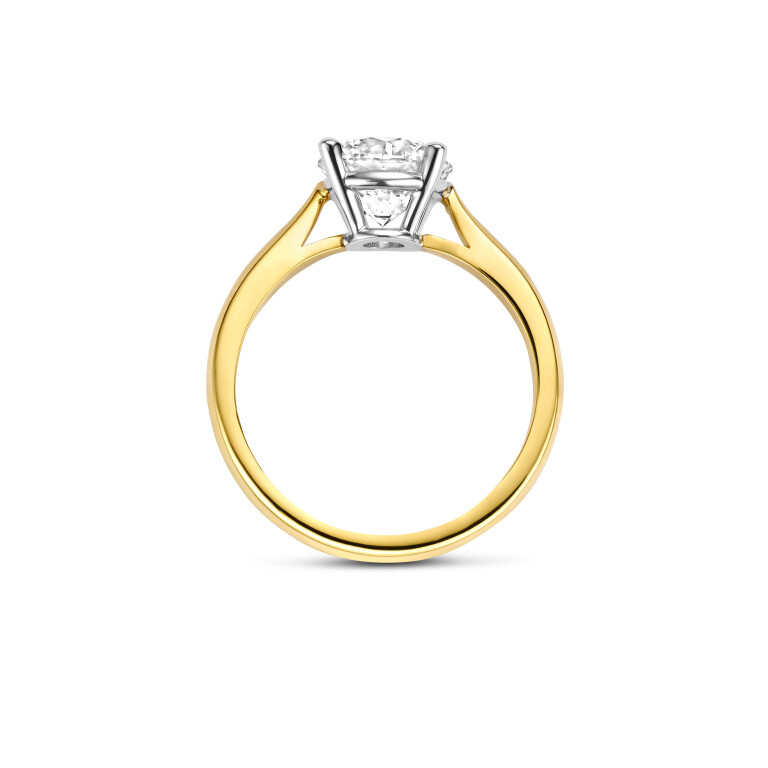 geel/wit goud solitair ring met diamant SC Highlights Diamonds - #4 geel/wit goud solitair ring met diamant SC Highlights Diamonds - #4