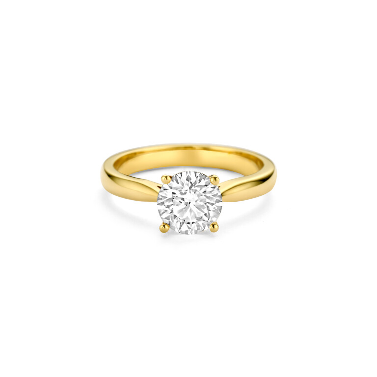 geelgoud solitair ring met diamant SC Highlights Diamonds - #5 geelgoud solitair ring met diamant SC Highlights Diamonds - #5