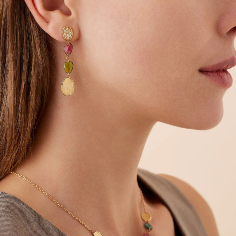 Marco Bicego Lunaria oorhangers geelgoud met diamant - OB1899-B-TM01 - #3 Marco Bicego Lunaria oorhangers geelgoud met diamant - OB1899-B-TM01 - #3