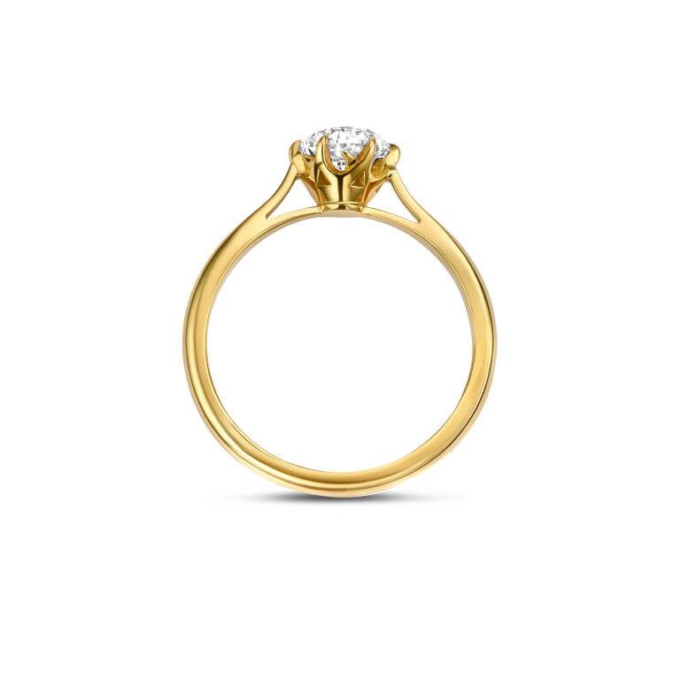 geelgoud solitair ring met diamant SC Highlights Diamonds - #4 geelgoud solitair ring met diamant SC Highlights Diamonds - #4