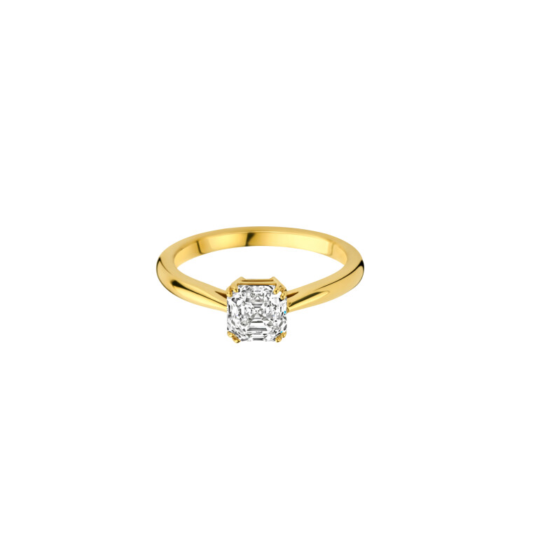 Royal Asscher Faustina Ringen geelgoud met diamant - R.112.RAC-111 HRD - #2 Royal Asscher Faustina Ringen geelgoud met diamant - R.112.RAC-111 HRD - #2