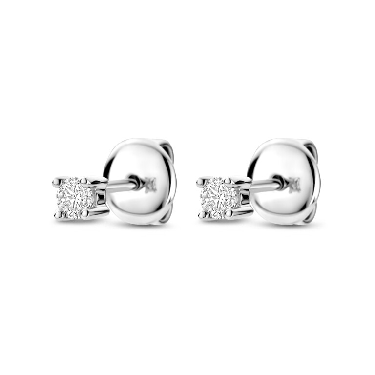 witgoud solitair oorknoppen met diamant Schaap en Citroen Diamonds - #2 witgoud solitair oorknoppen met diamant Schaap en Citroen Diamonds - #2