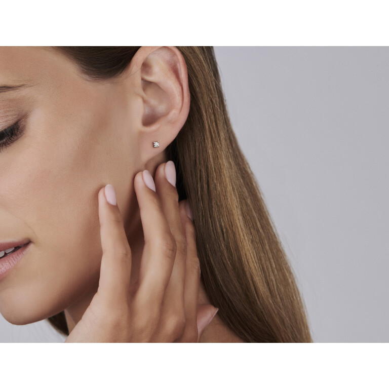 witgoud solitair oorknoppen met diamant Schaap en Citroen Diamonds - #3 witgoud solitair oorknoppen met diamant Schaap en Citroen Diamonds - #3