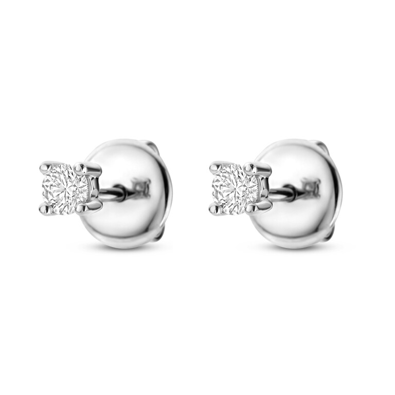 witgoud solitair oorknoppen met diamant Schaap en Citroen Diamonds - #2 witgoud solitair oorknoppen met diamant Schaap en Citroen Diamonds - #2