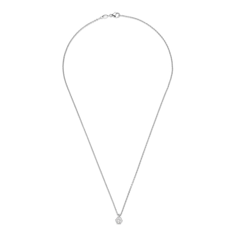witgoud collier met hanger solitair met diamant Schaap en Citroen Diamonds - #4 witgoud collier met hanger solitair met diamant Schaap en Citroen Diamonds - #4