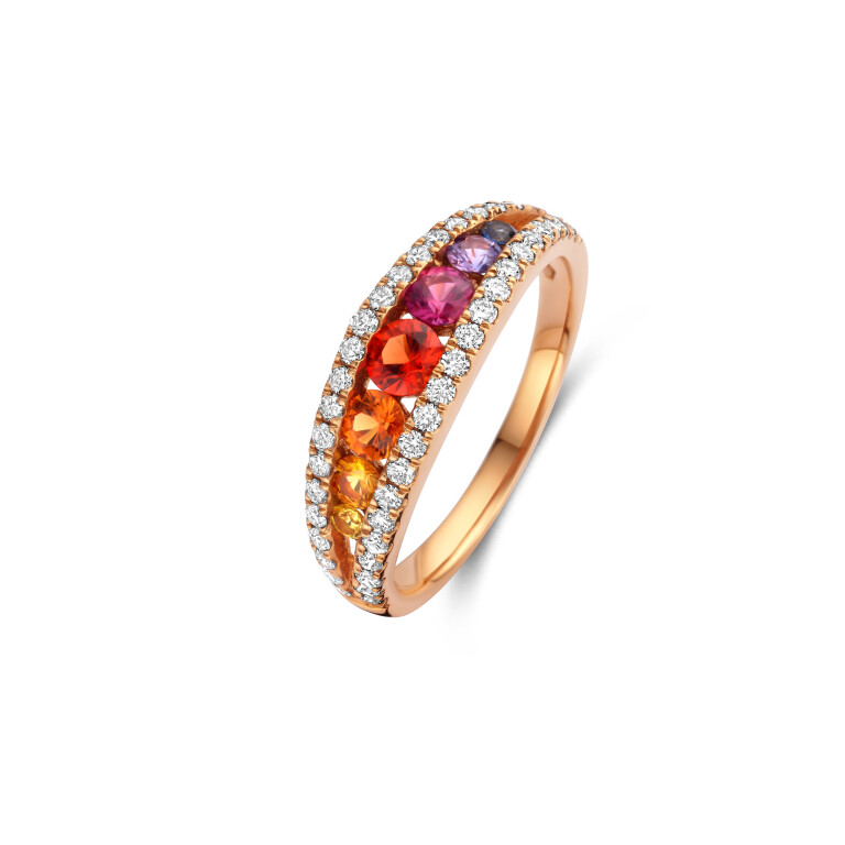 roodgoud ring met diamant Schaap en Citroen Colours Rainbow - #2 roodgoud ring met diamant Schaap en Citroen Colours Rainbow - #2