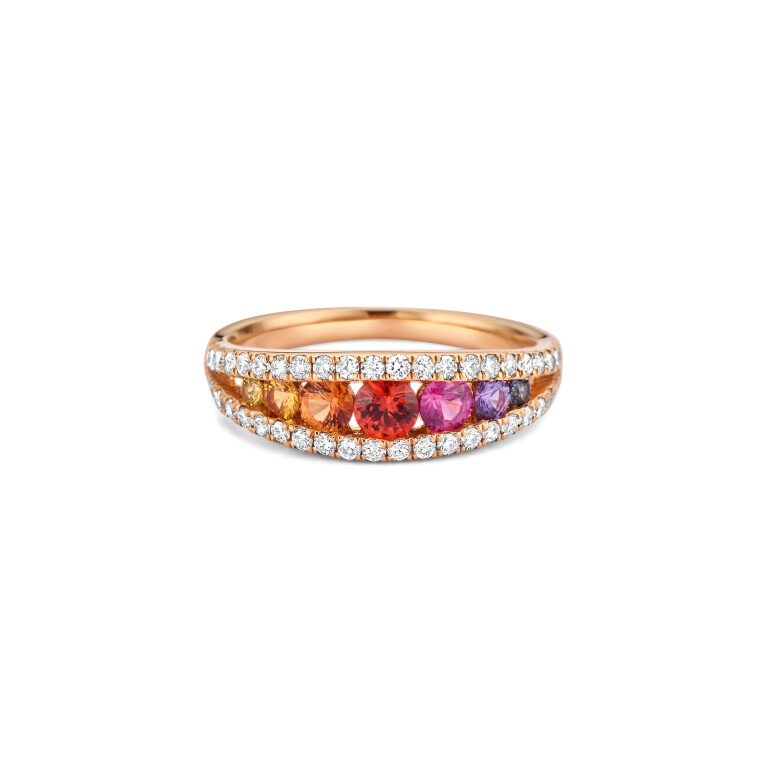 roodgoud ring met diamant Schaap en Citroen Colours Rainbow - #5 roodgoud ring met diamant Schaap en Citroen Colours Rainbow - #5
