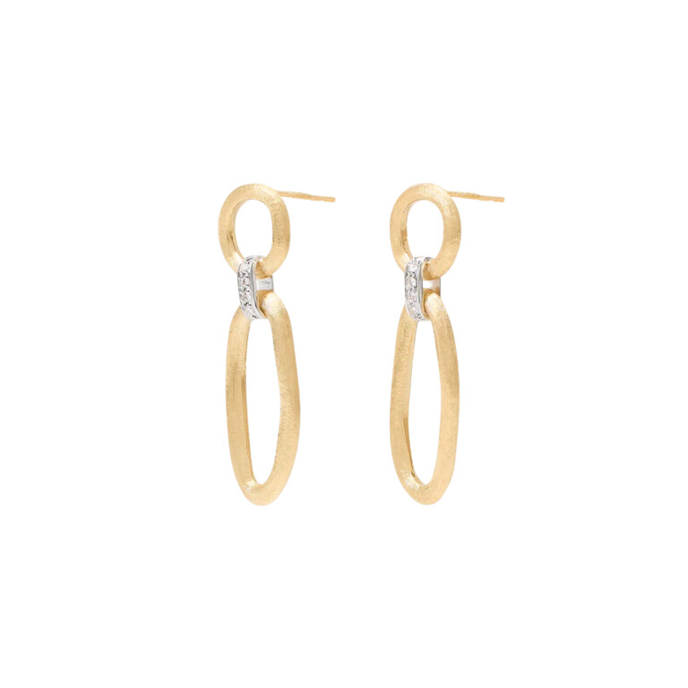 Marco Bicego Jaipur Link oorhangers geelgoud met diamant - OB1811-B - #2 Marco Bicego Jaipur Link oorhangers geelgoud met diamant - OB1811-B - #2
