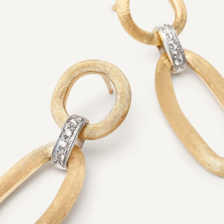 Marco Bicego Jaipur Link oorhangers geelgoud met diamant - OB1811-B - #4 Marco Bicego Jaipur Link oorhangers geelgoud met diamant - OB1811-B - #4