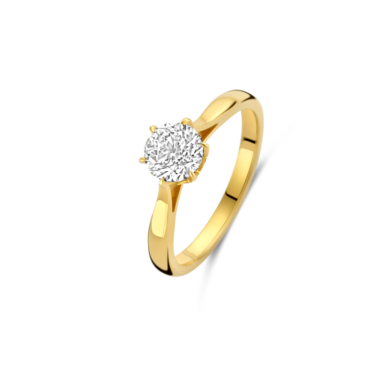 geelgoud solitair ring met diamant SC Highlights Diamonds - #2 geelgoud solitair ring met diamant SC Highlights Diamonds - #2