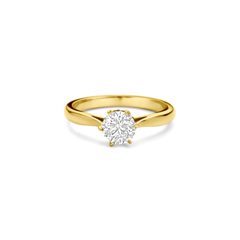 geelgoud solitair ring met diamant SC Highlights Diamonds - #5 geelgoud solitair ring met diamant SC Highlights Diamonds - #5